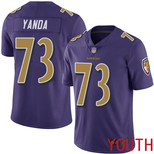Baltimore Ravens Limited Purple Youth Marshal Yanda Jersey NFL Football #73 Rush Vapor Untouchable